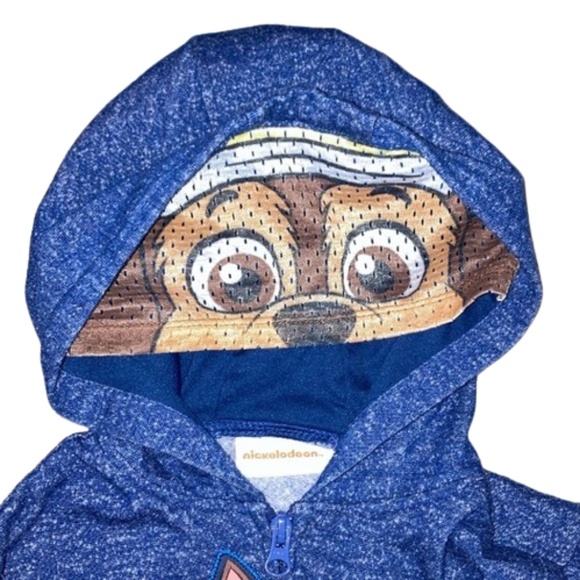 Paw Patrol Chase Jacket 5T Hooded Long Sleeved Zip Up Hoodie - Picture 3 of 5